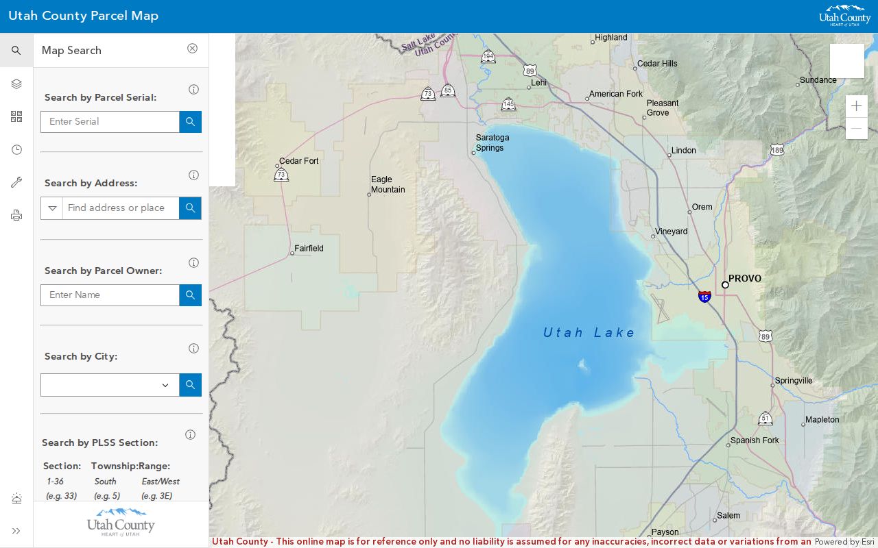 Payson people search with the Utah County parcel map