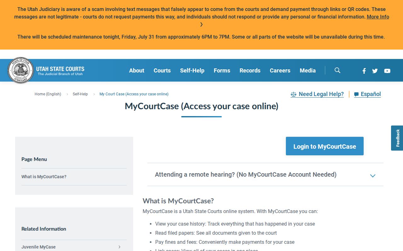 Payson court records people search through Utah MyCase