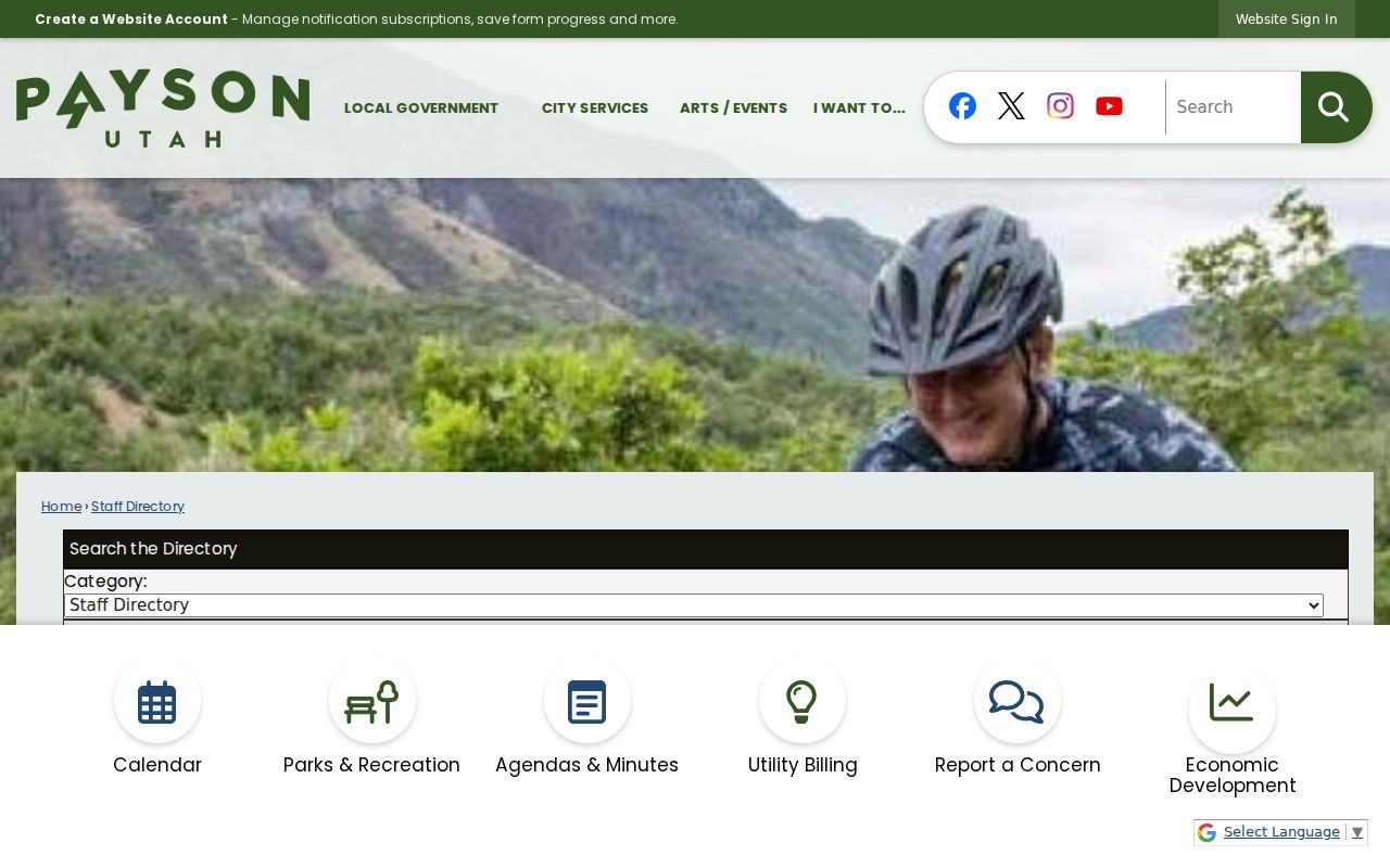 Payson people directories city staff search