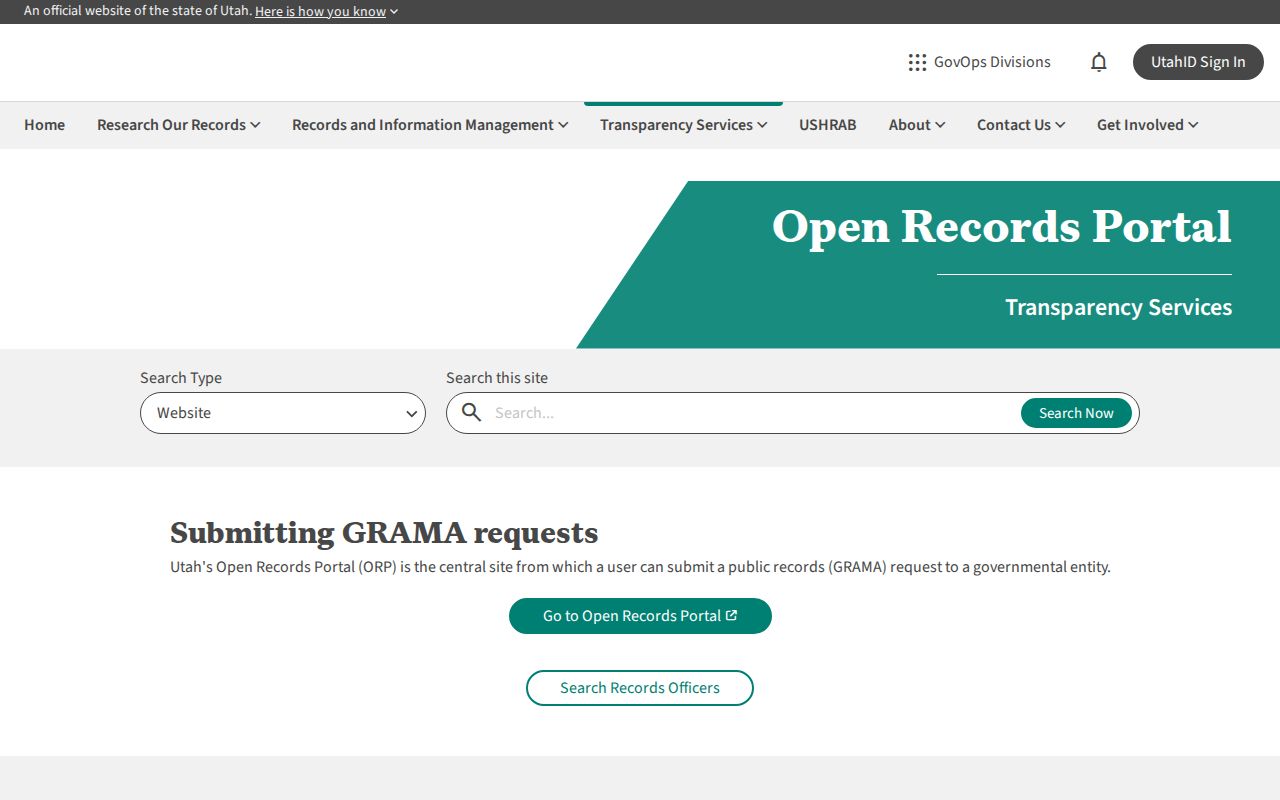 Payson public records request route through the Utah Open Records Portal